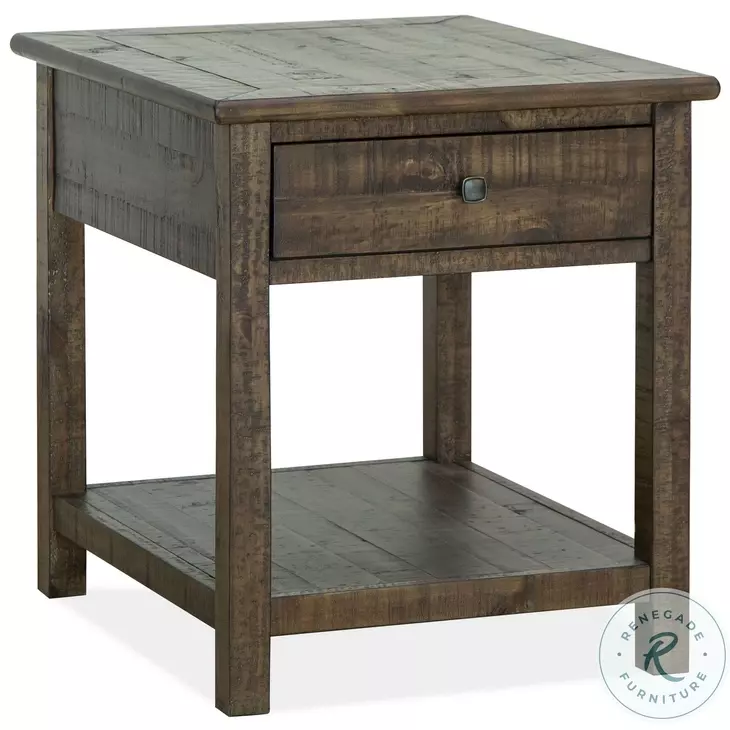 Smithton Dark Chocolate And Vintage Bronze Rectangular Occasional Table Set With Stools