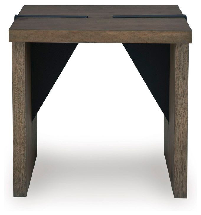Kandinew Light Brown Square End Table