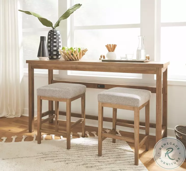 Lindon Belgian Wheat Console Table Set