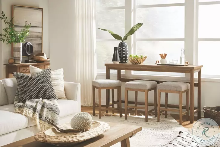 Lindon Belgian Wheat Console Table Set