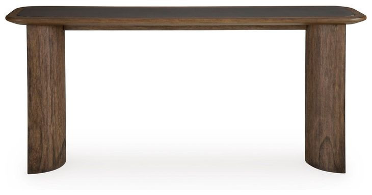 Dontayne Warm Brown and Dark Gray Rectangular Sofa Table