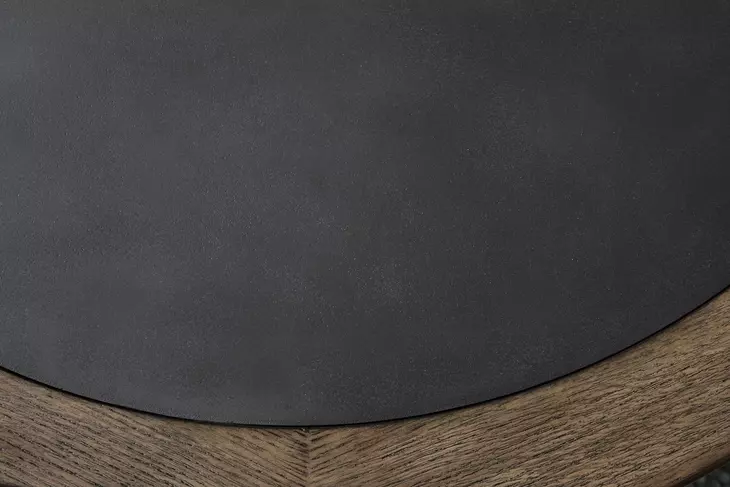 Dontayne Warm Brown and Dark Gray Round End Table