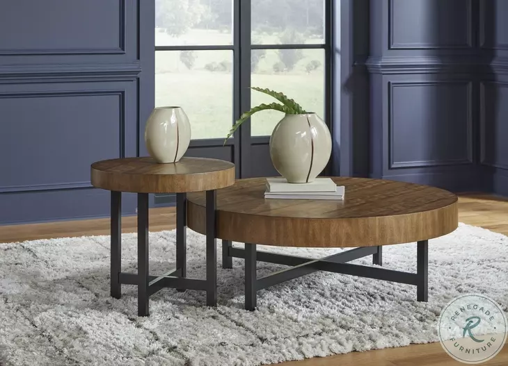 Steenlage Brown and Black Occasional Table Set
