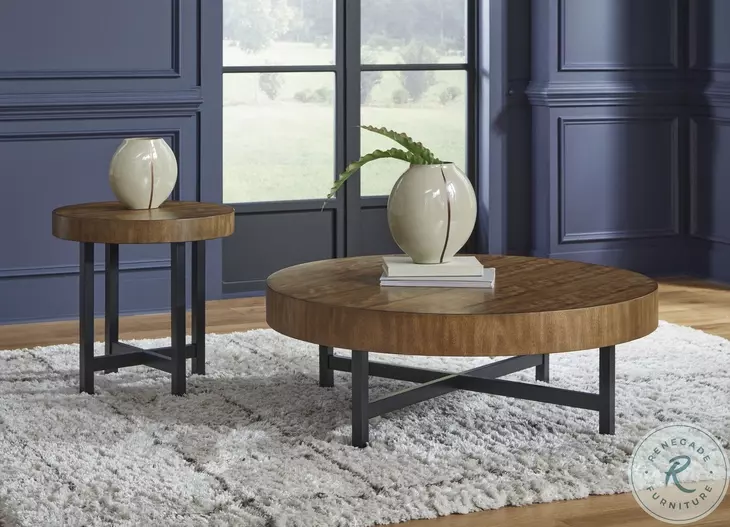 Steenlage Brown and Black Occasional Table Set
