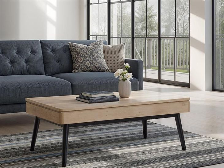 Craftsman Ridge Driftwood and Black Rectangular Sofa Table