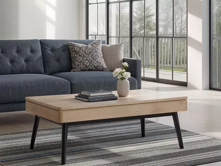 Craftsman Ridge Driftwood and Black Rectangular Sofa Table