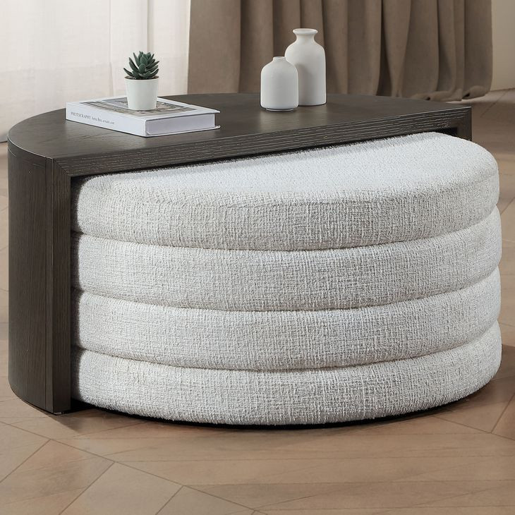 Florence Black and Gray D Shape Nesting Cocktail Table