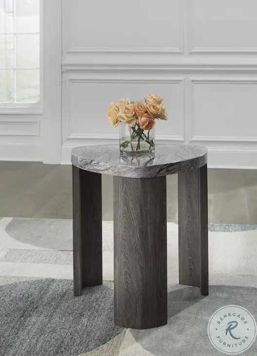 Surmour Gray and Brown End Table