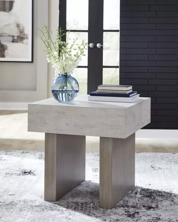 Jorlaina Light Grayish Brown Square Coffee Table