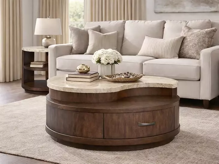 Mcpherson Burnt Umber Round Cocktail Table