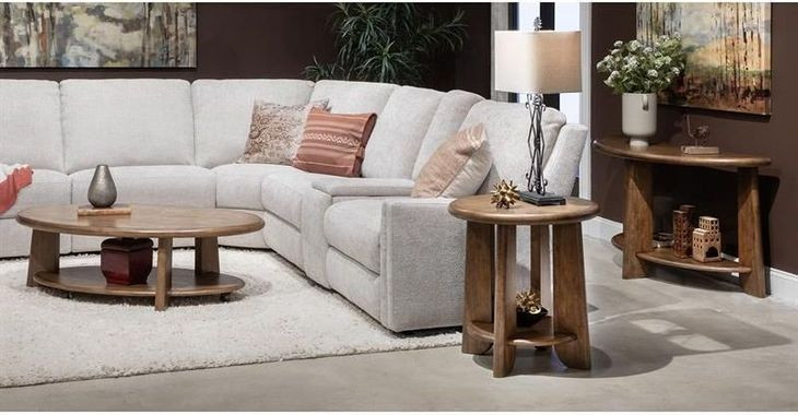 Tanner Tawny Brown Demilune Sofa Table