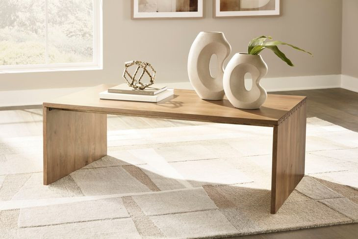 Ella Grove Rich Brown Rectangular Cocktail Table
