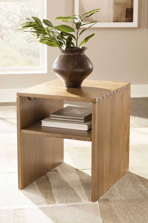 Ella Grove Rich Brown Rectangular End Table