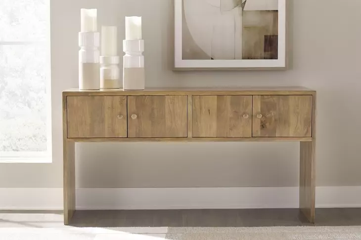 Ella Grove Rich Brown Rectangular Console Table