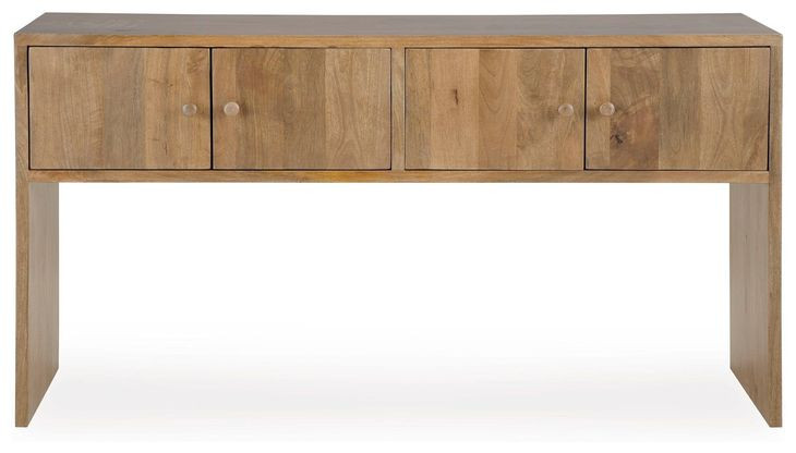 Ella Grove Rich Brown Rectangular Console Table