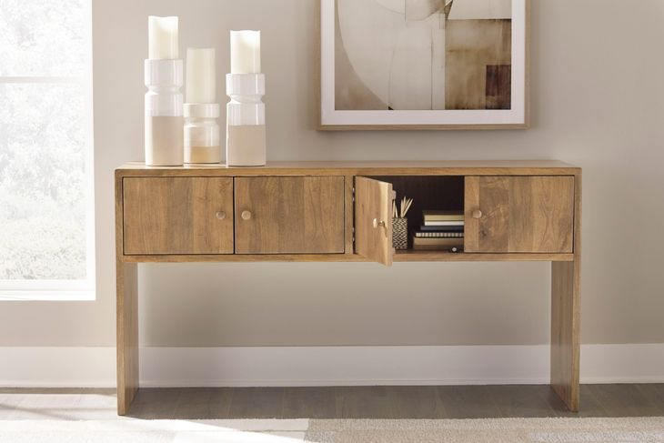 Ella Grove Rich Brown Rectangular Console Table