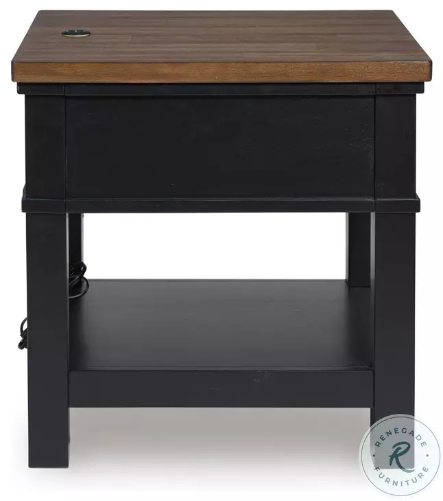 Wildenauer Brown And Black Lift Top Occasional Table Set