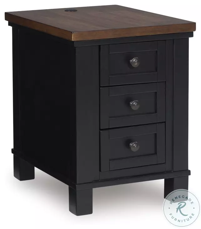 Wildenauer Brown And Black Chairside End Table