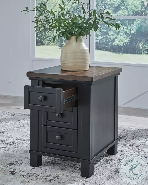 Wildenauer Brown And Black Chairside End Table