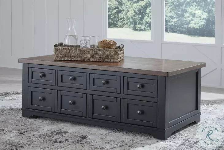 Wildenauer Brown And Black Lift Top Occasional Table Set