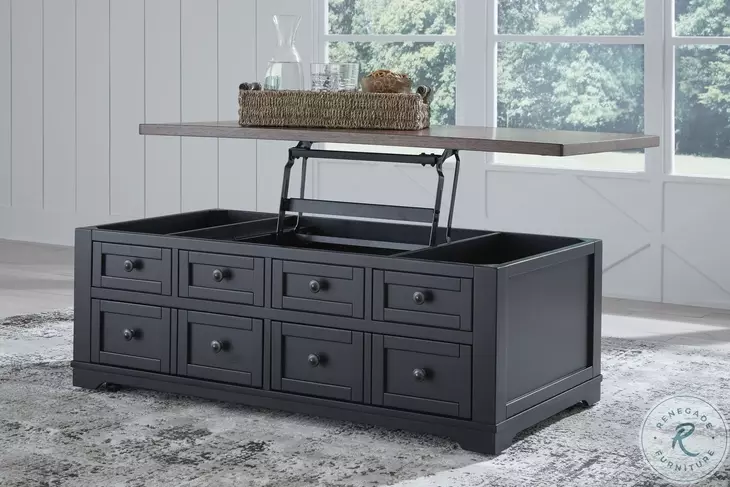 Wildenauer Brown And Black Lift Top Occasional Table Set