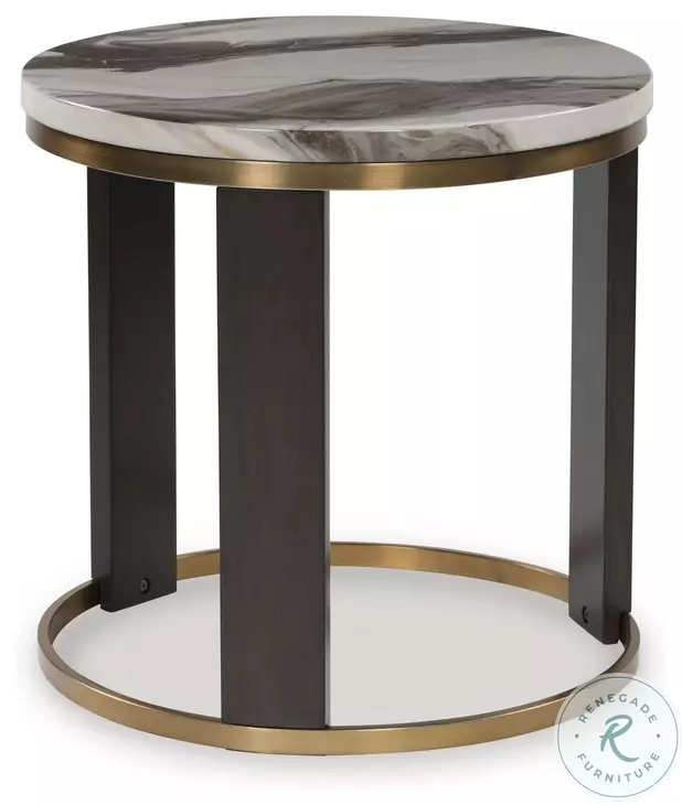 Jazmore Brown And Brass End Table