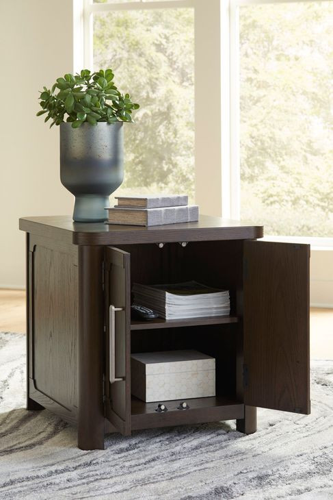 Breckington Dark Brown Rectangular End Table