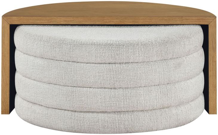 Florence Brown and Gray D Shape Nesting Cocktail Table