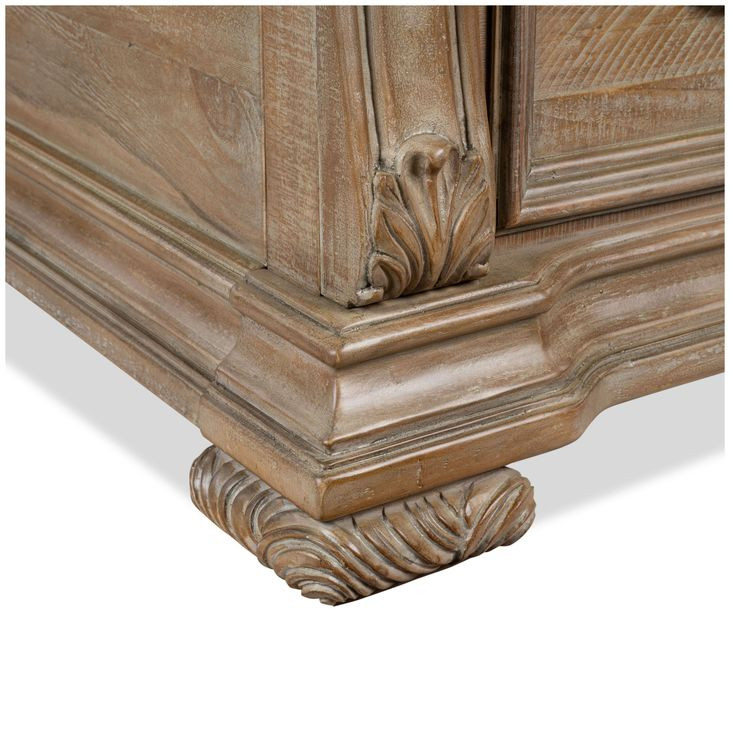 Marisol Fawn and Cream Queen Leather Upholstered Storage Sleigh Bed