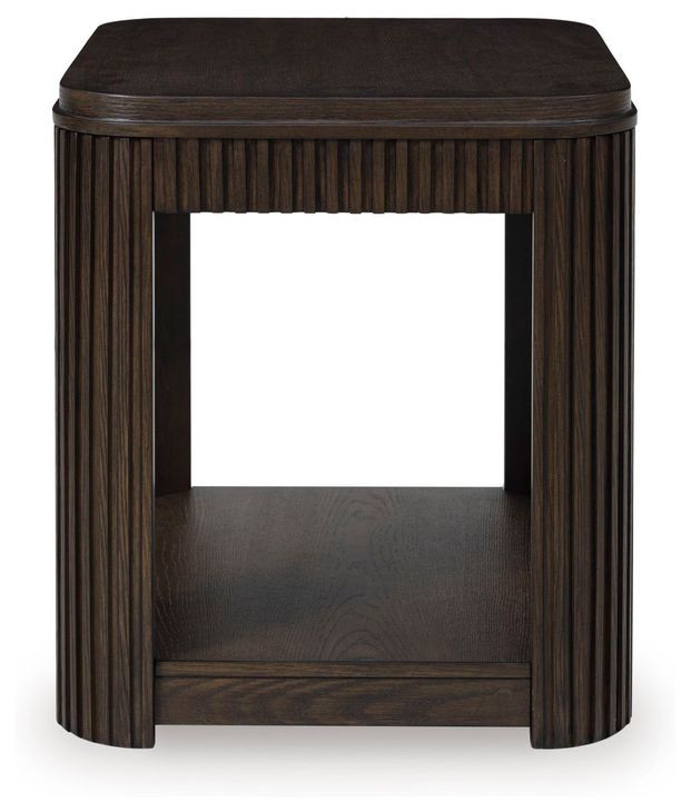 Carlibrie Warm Brown Rectangular End Table