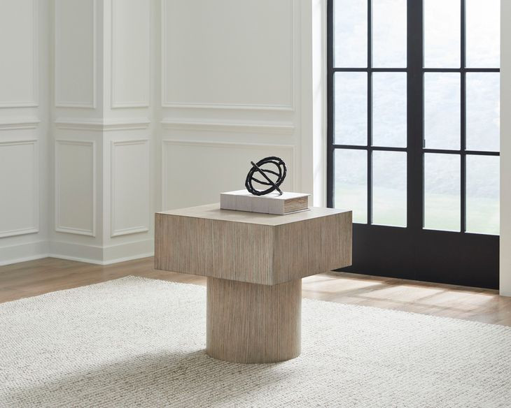 Jorielyn Light Grayish Brown Square End Table