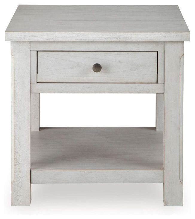 Robbinsdale Antique White Square End Table