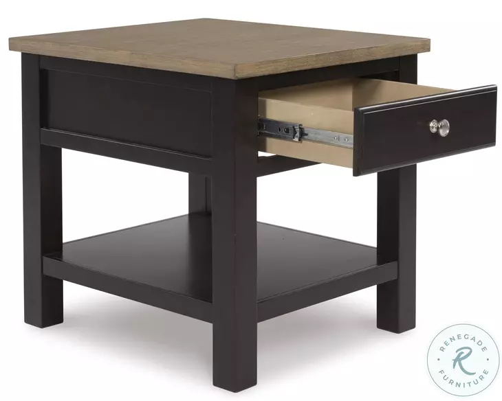 Drazmine Light wood And Dark Chocolate Lift Top Occasional Table