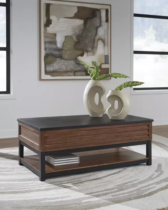 Kallari Warm Brown and Black Occasional Table Set