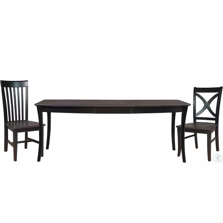 Cosmopolitan Coal and Black Salerno Butterfly Extendable Dining Table