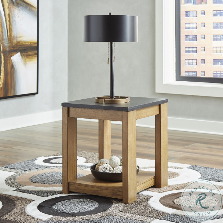 Quentina Light Brown And Black End Table From Ashley Furniture ...