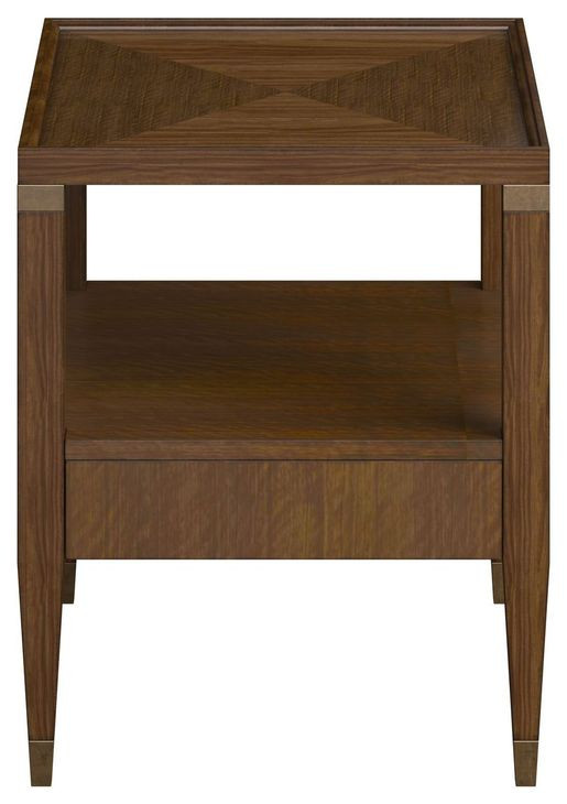 Eave Brown Rectangular End Table with 1 Drawer