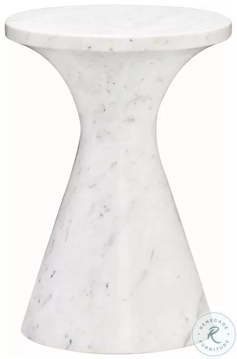 Isabelle White Marble Drink Table