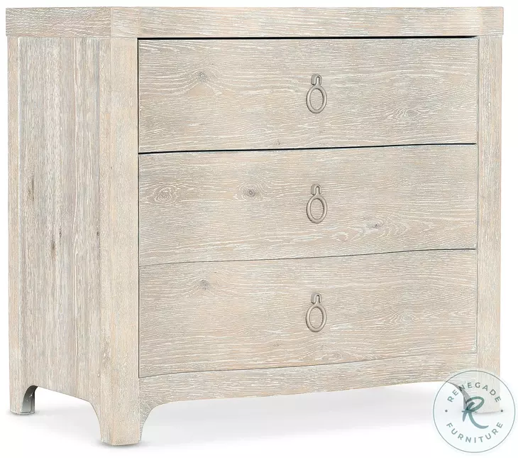 Avalon Whitewashed Oak Three Drawer Nightstand