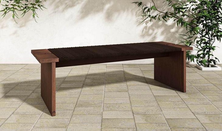 Merritt Dark Brown Outdoor Accent Bench
