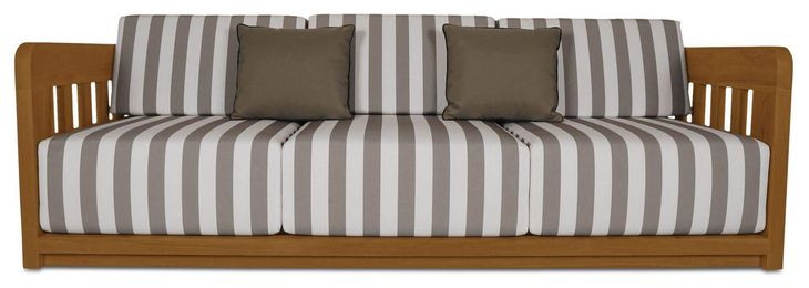 Adelaide Brown and White Outdoor 90" Sofa