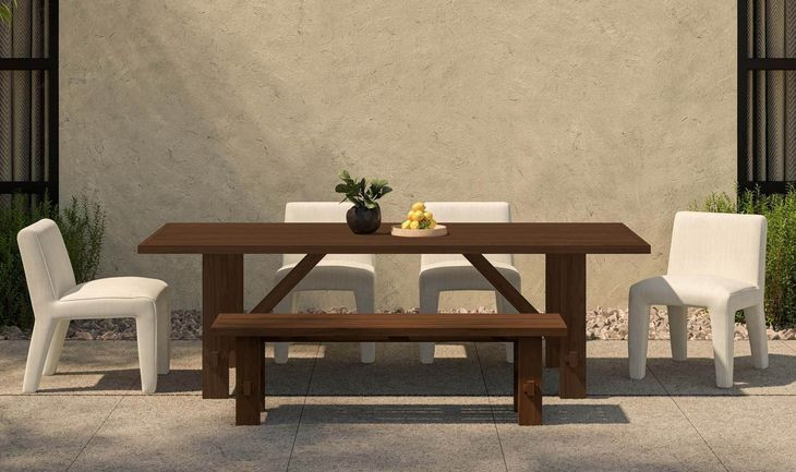 Esmond Brown Outdoor Dining Bench