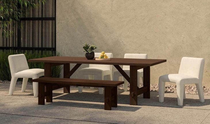Esmond Brown Outdoor Dining Bench