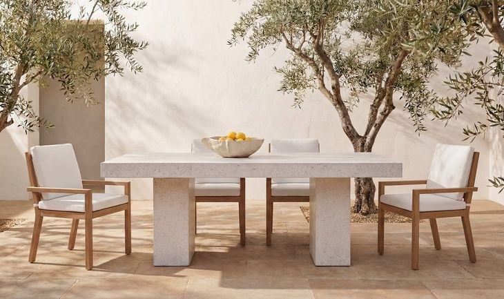 Mateo White Upholstered Outdoor Dining Chair