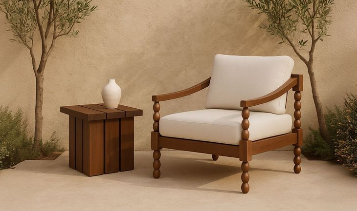 Denby Brown Outdoor Square Side Table
