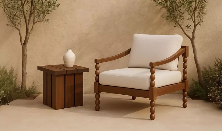 Denby Brown Outdoor Square Side Table