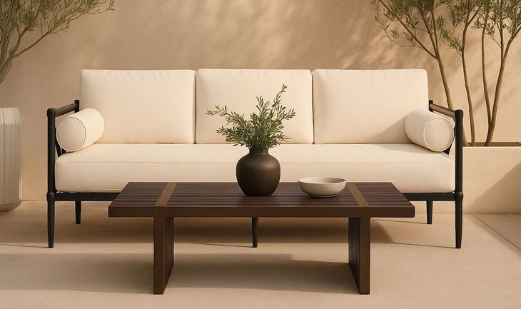 Fletcher Brown Outdoor Rectangular Coffee Table
