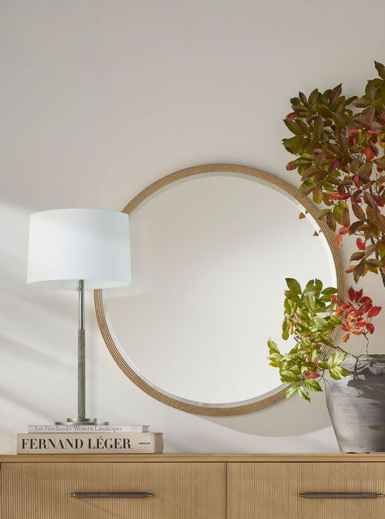 Balboa Coastal Gray Round Wall Mirror