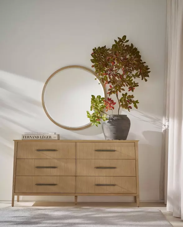 Balboa Coastal Gray Round Wall Mirror