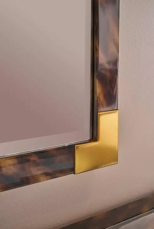 Arakan Calico and Gold Rectangular Wall Mirror